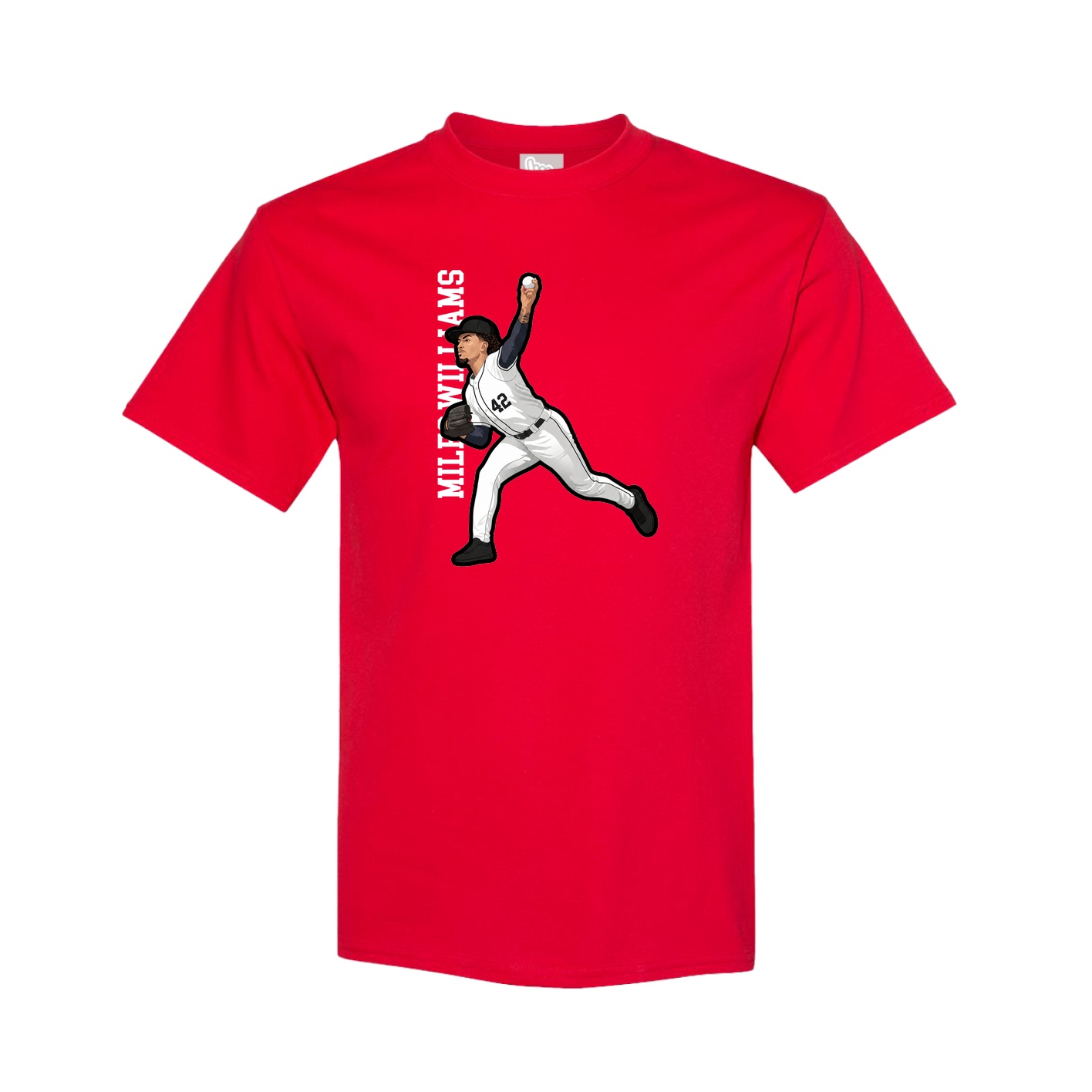 Tee — Name Vertical in Red