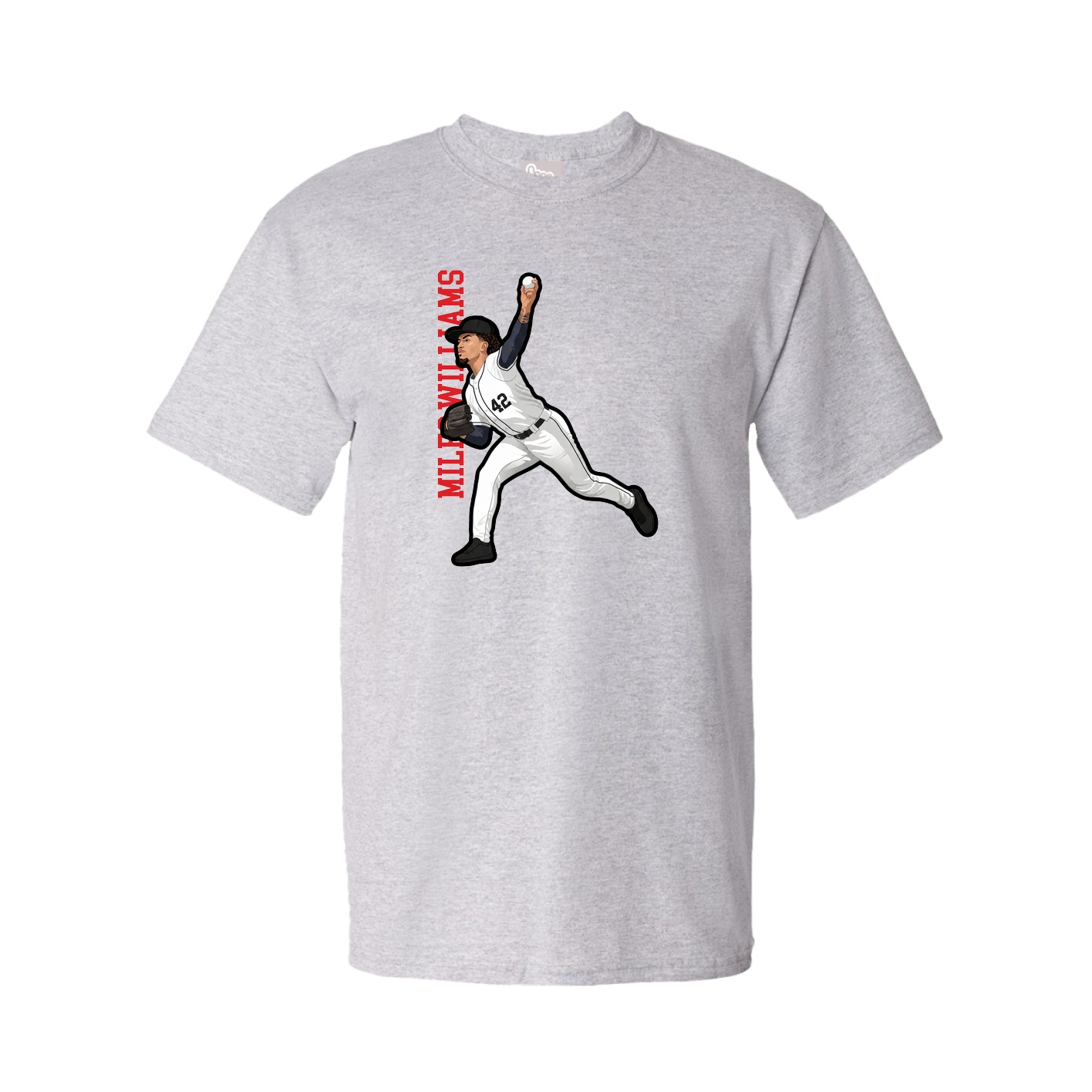 Youth Tee — Name Vertical in Grey