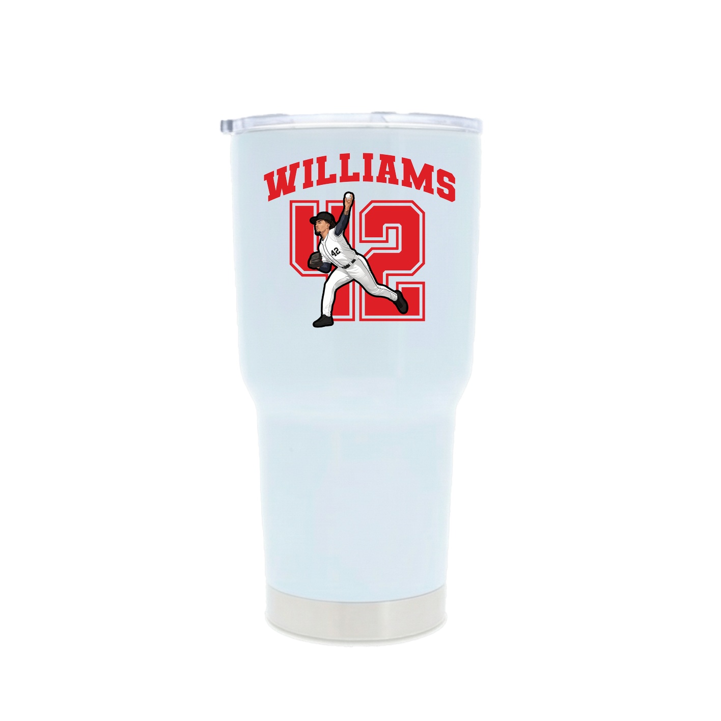 30oz Stainless Steel Tumbler — Number in White