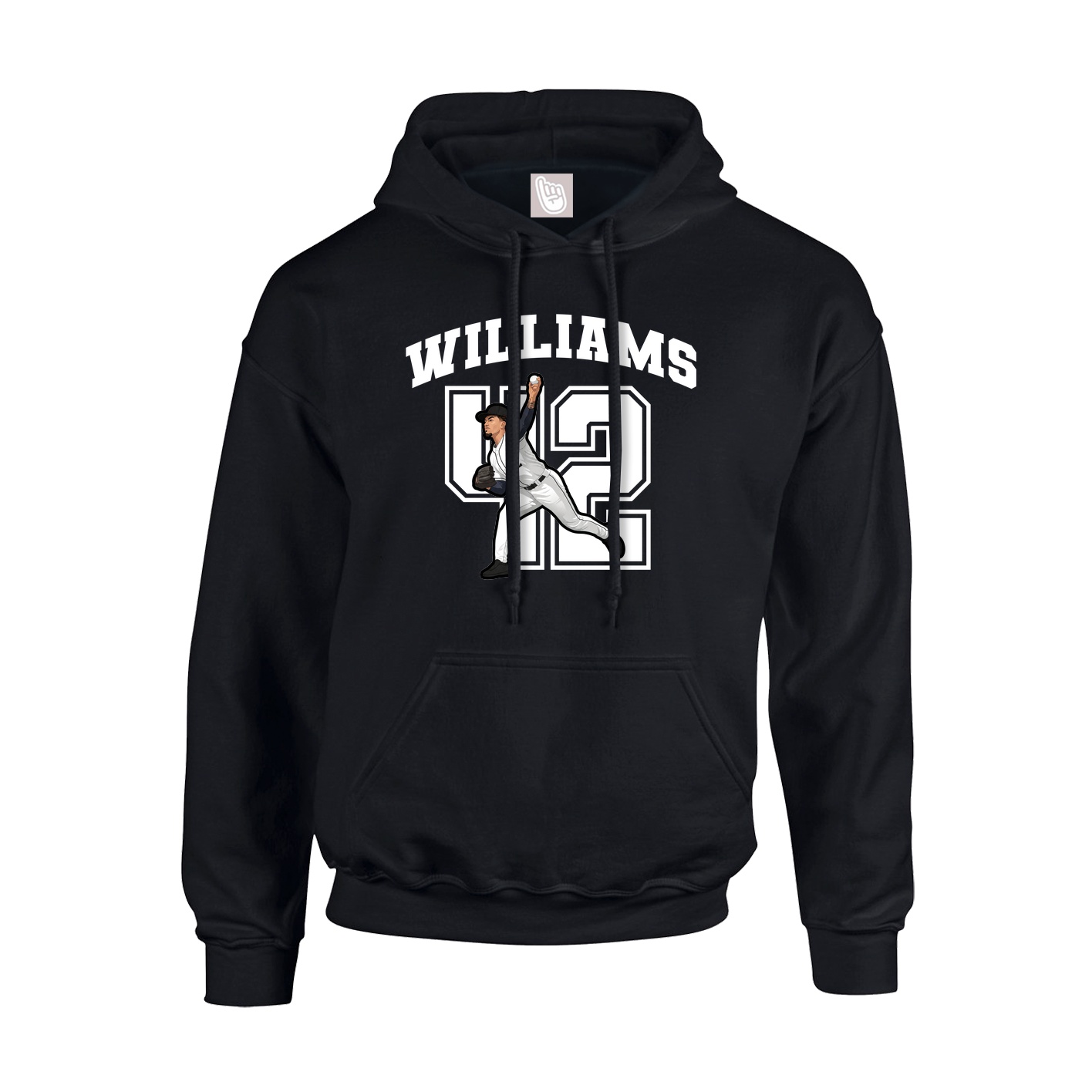 Youth Hoodie — Number in Black