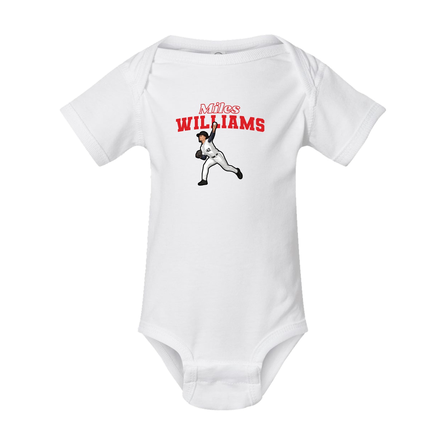 Baby Onesie — Name Arch in White
