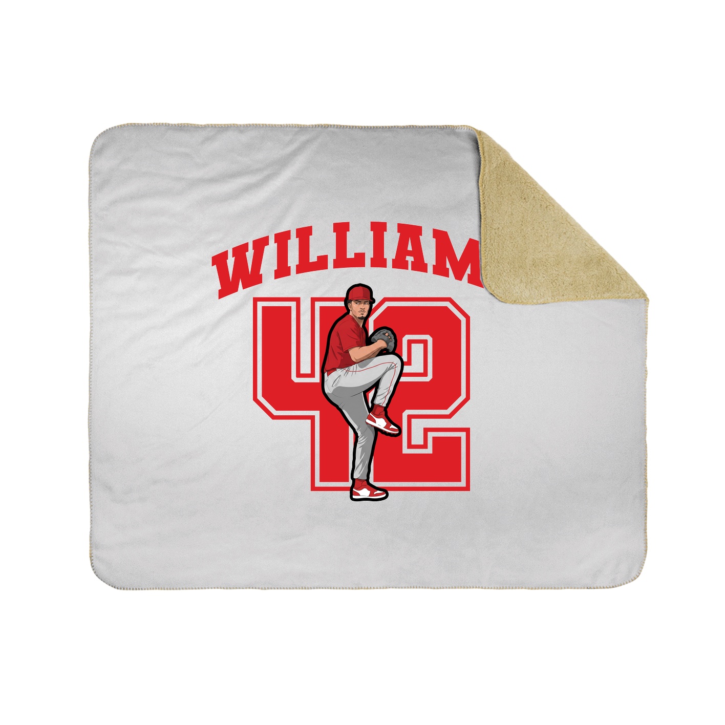 Throw Blanket — Number in White