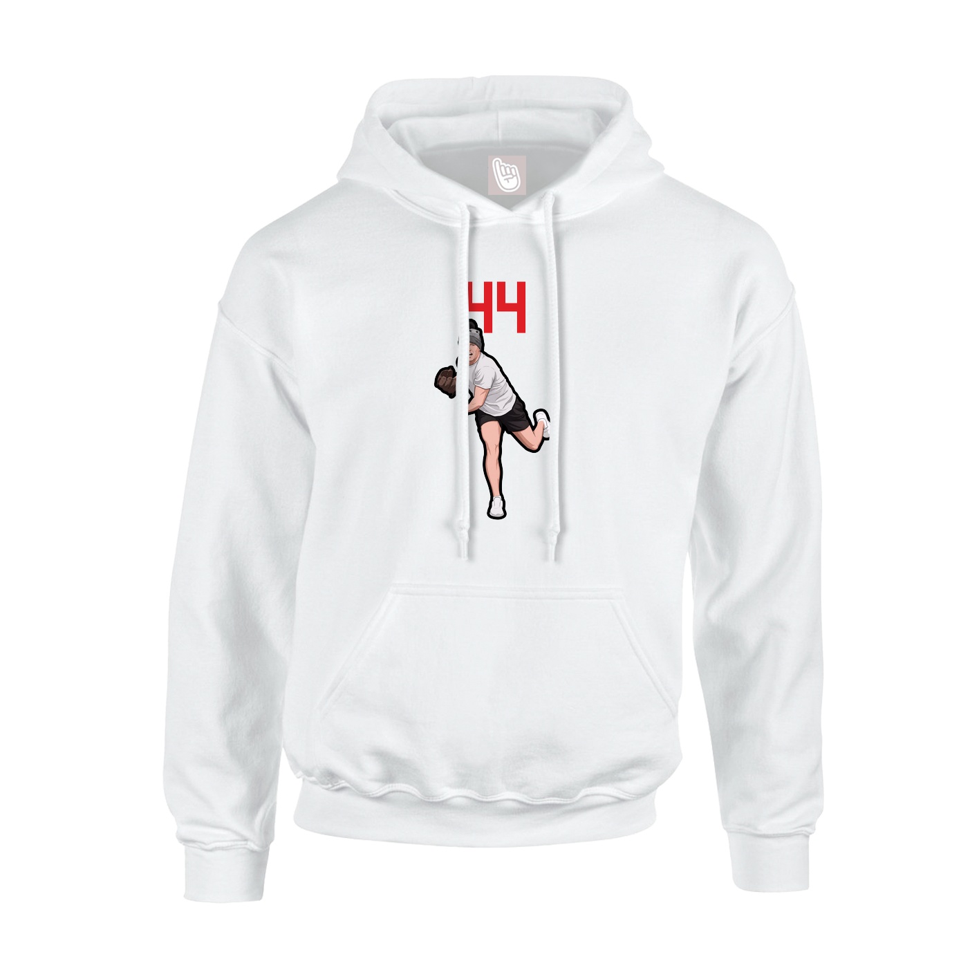 Youth Hoodie — Number Top in White