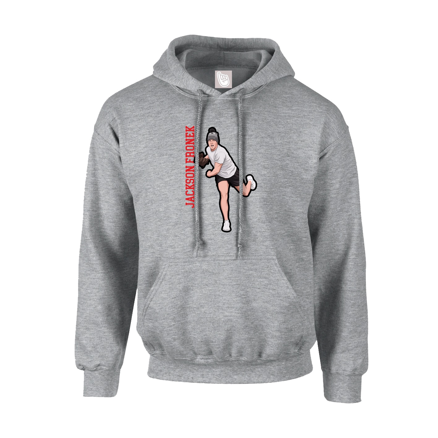 Youth Hoodie — Name Vertical in Grey