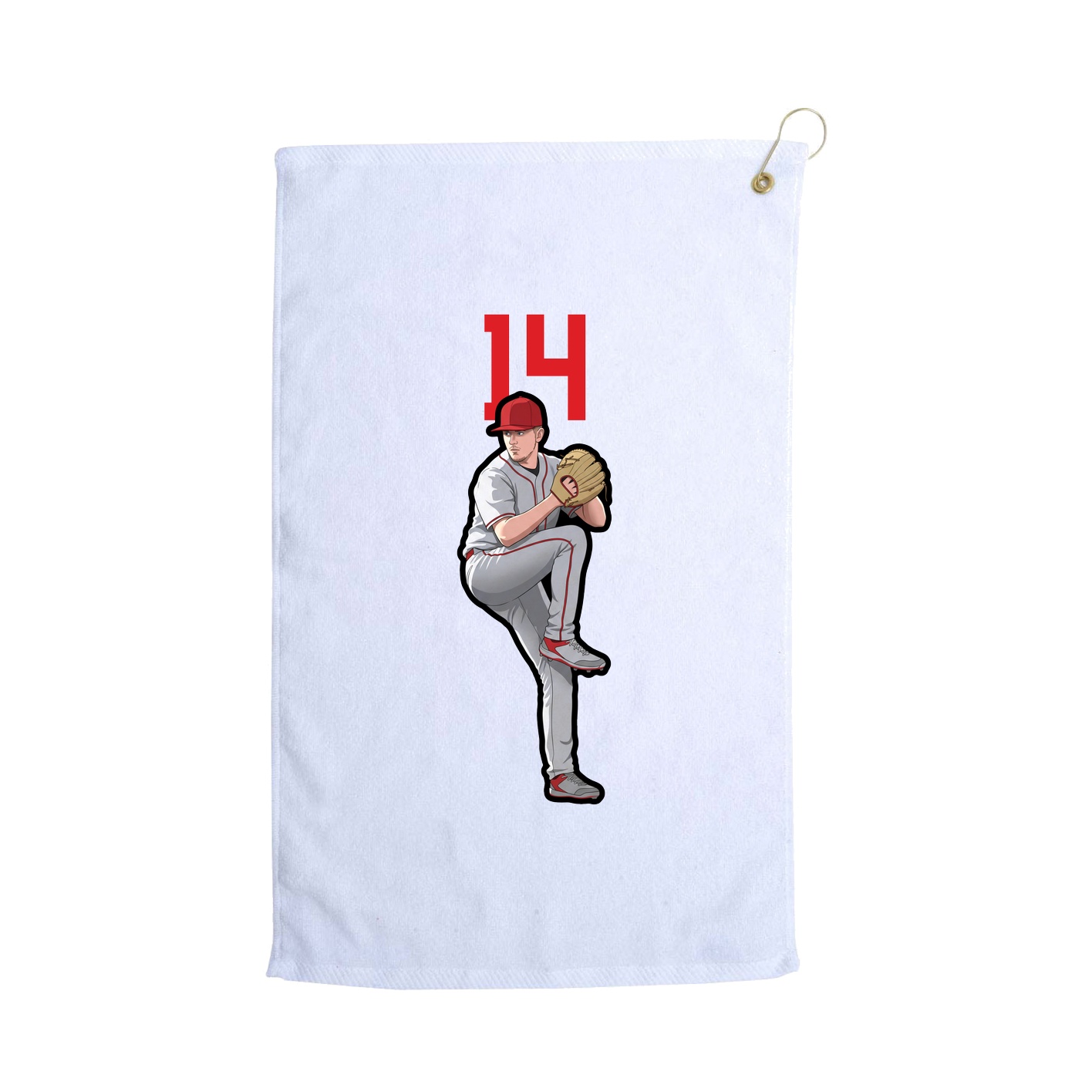 Golf Towel — Number Top in White