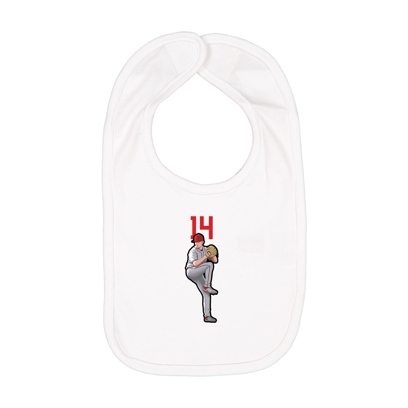 Infant Bib — Number Top in White