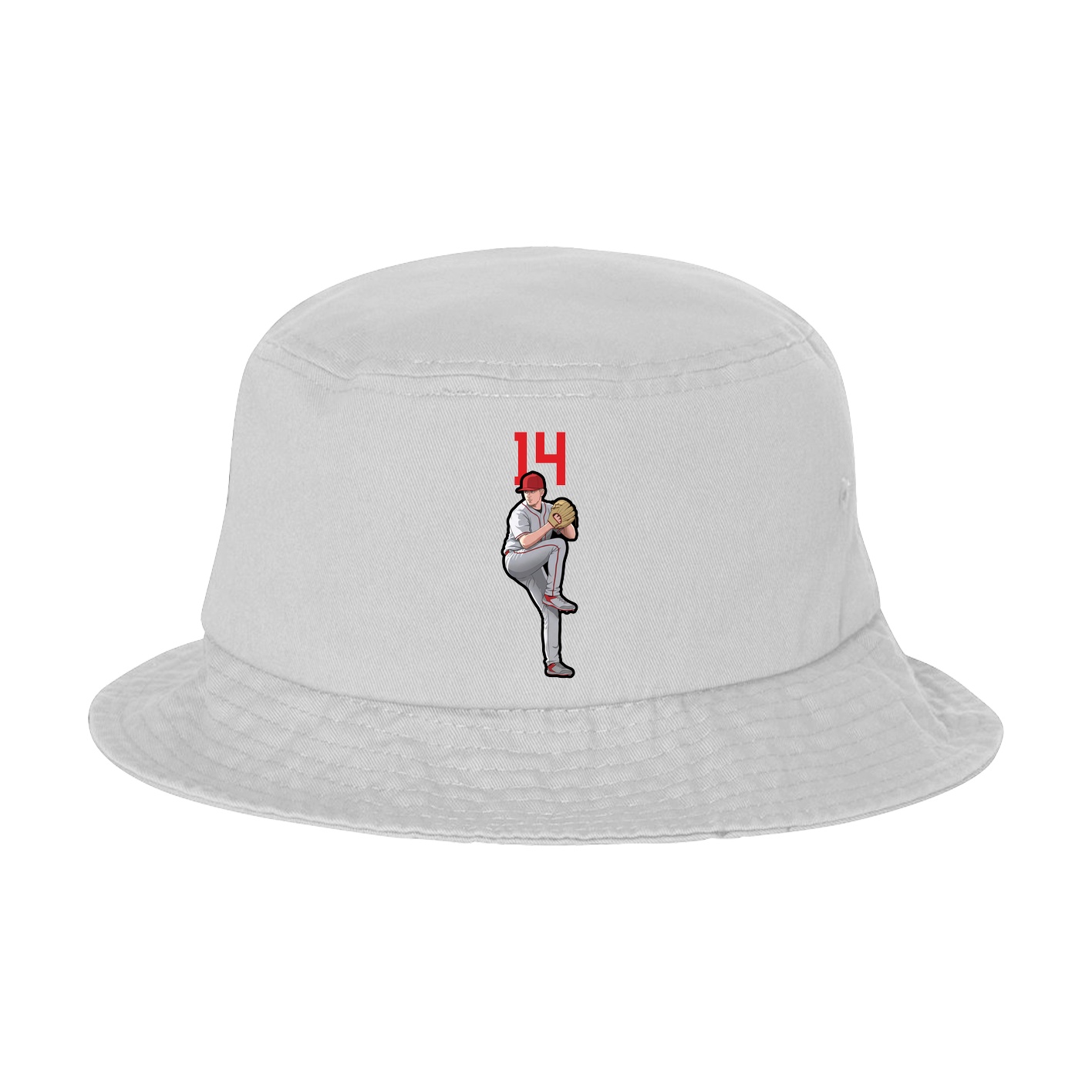 Bucket Cap — Number Top in White