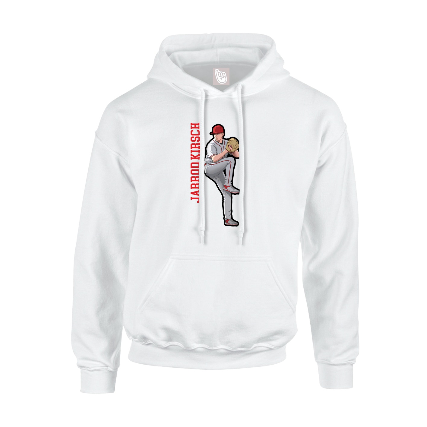 Youth Hoodie — Name Vertical in White