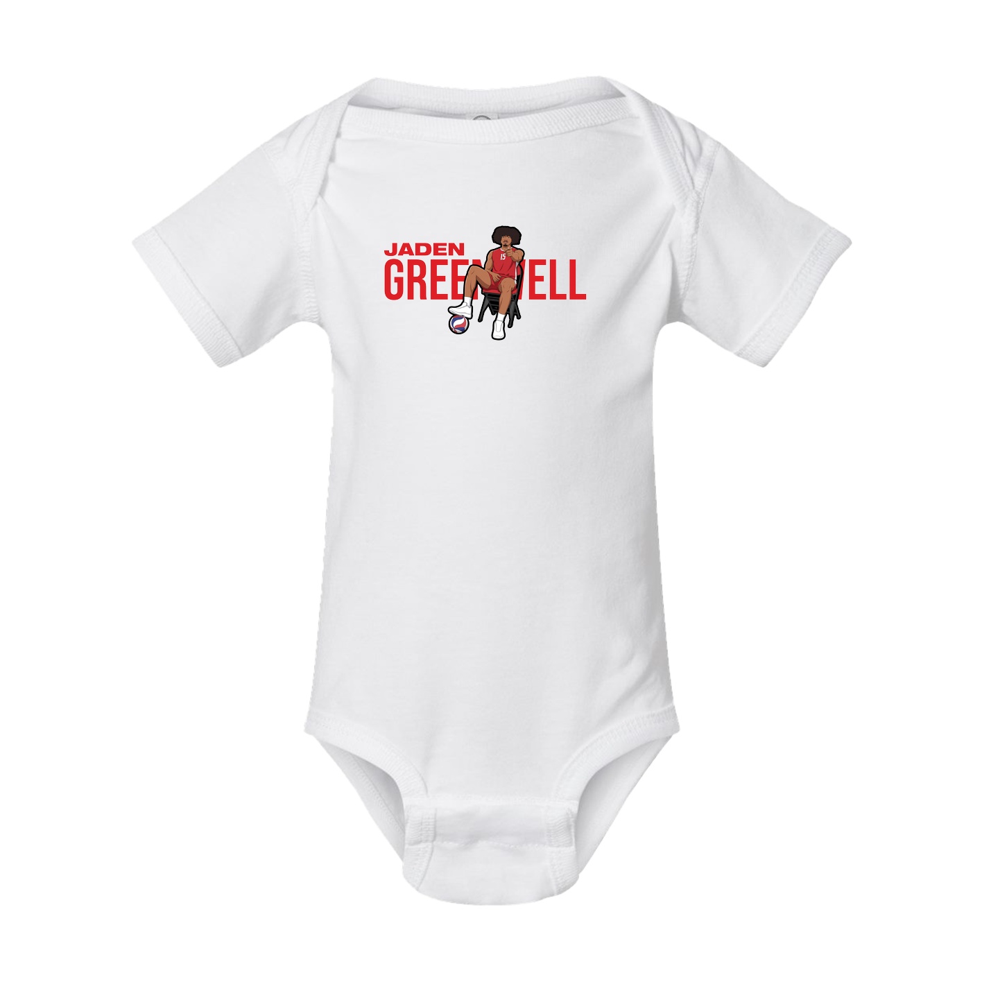 Baby Onesie — Player Name in White