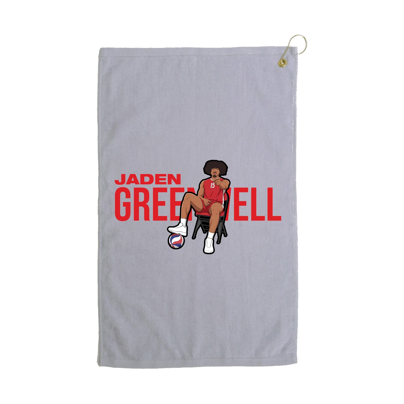 Golf Towel — Player Name in Grey