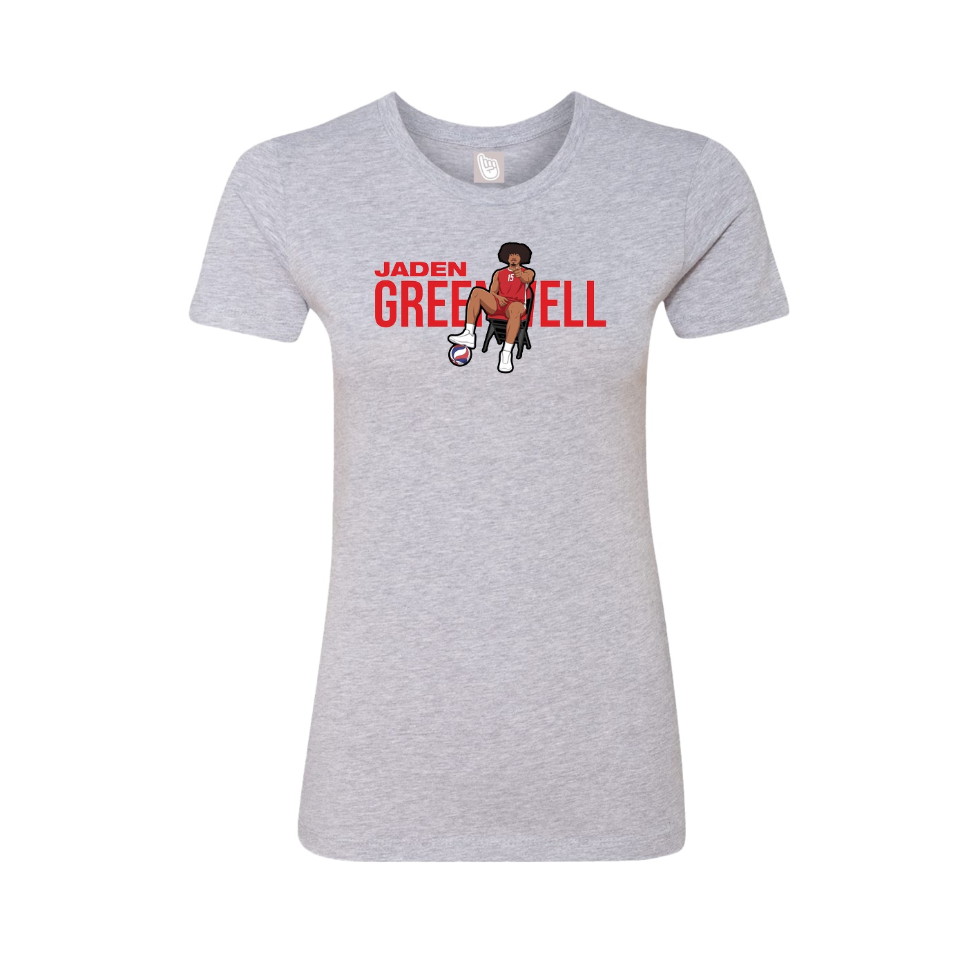Fitted Women's Tee — Player Name in Grey