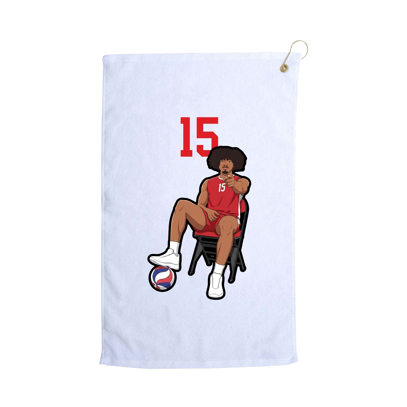 Golf Towel — Number Top in White