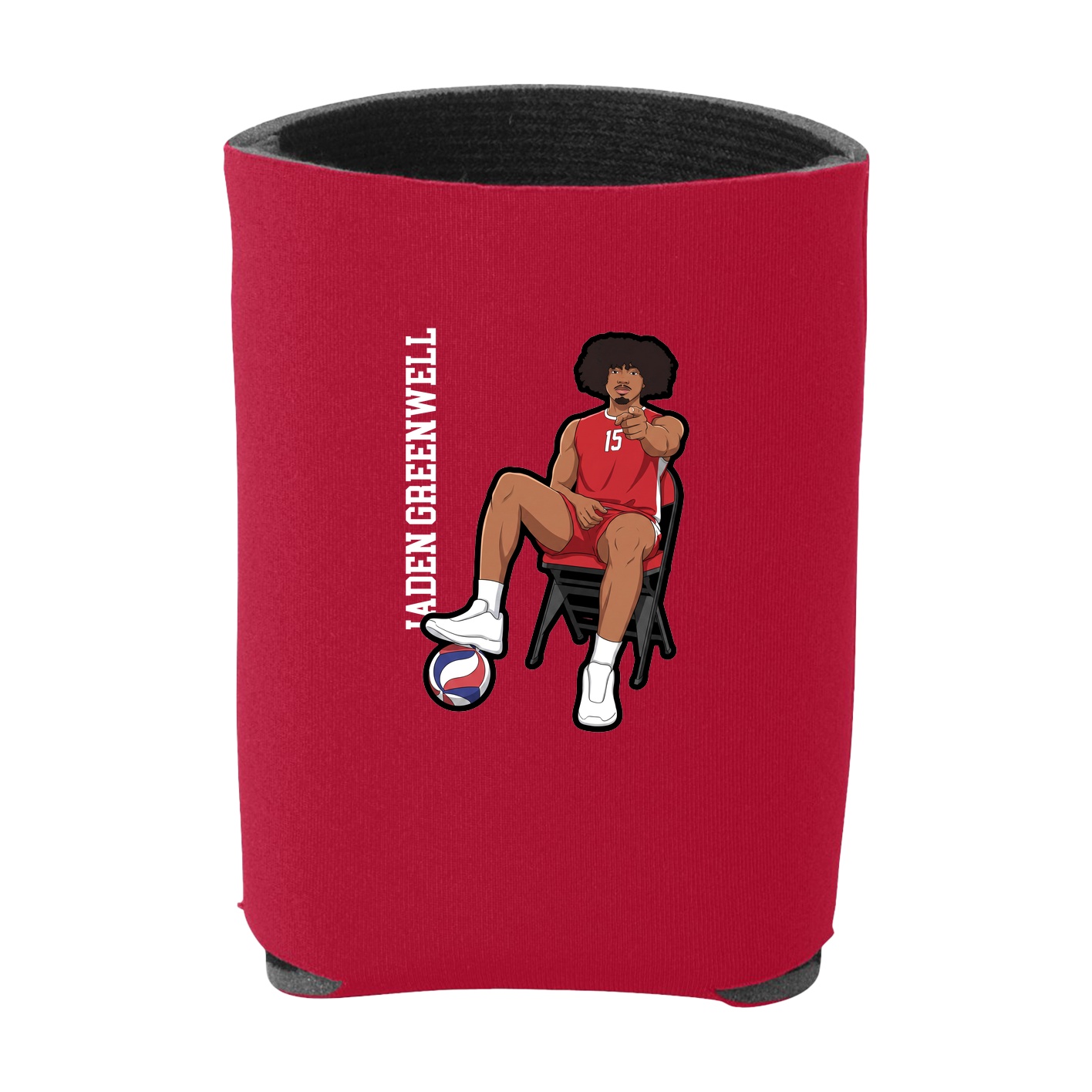 Can Holder — Name Vertical in Red