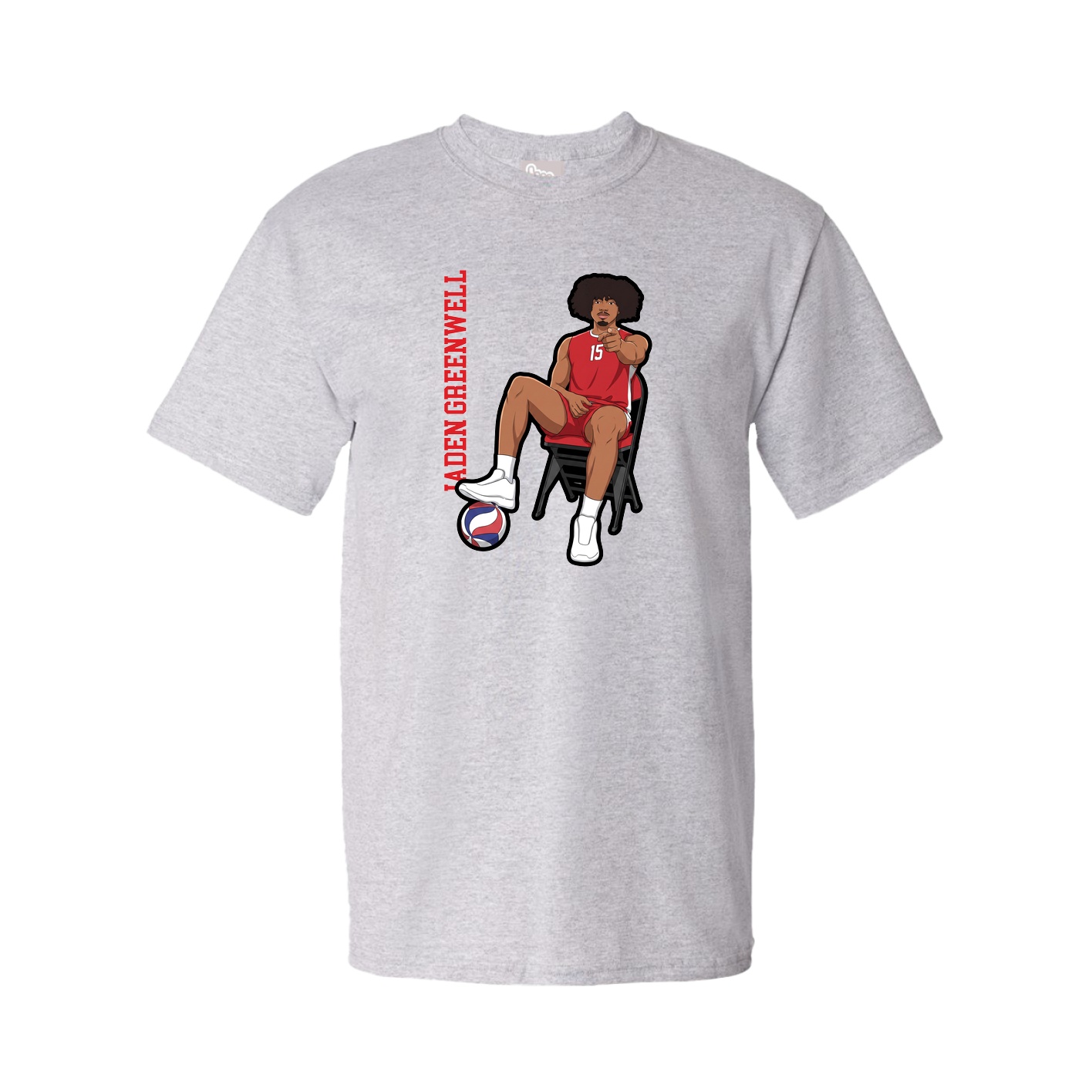 Youth Tee — Name Vertical in Grey