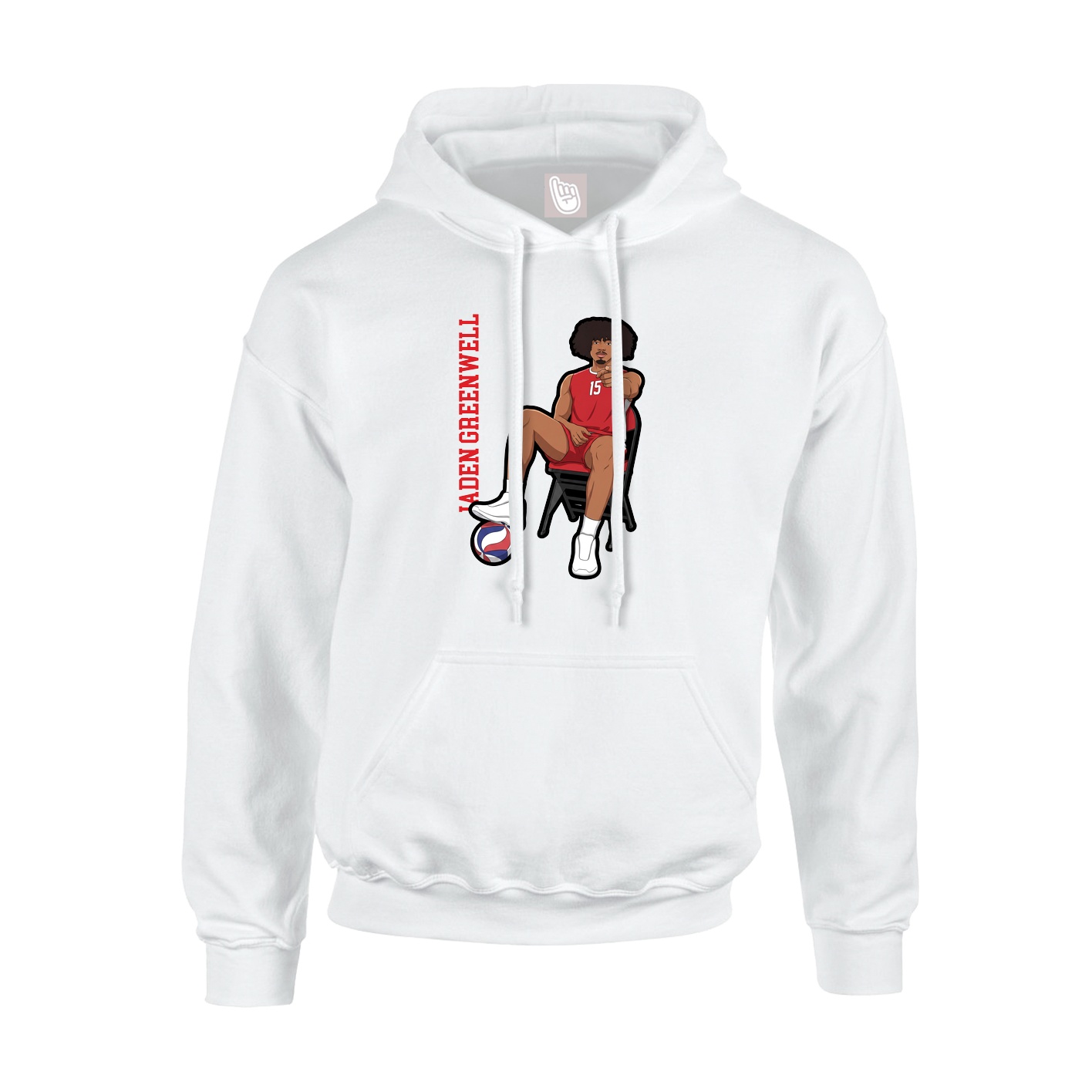 Hoodie — Name Vertical in White