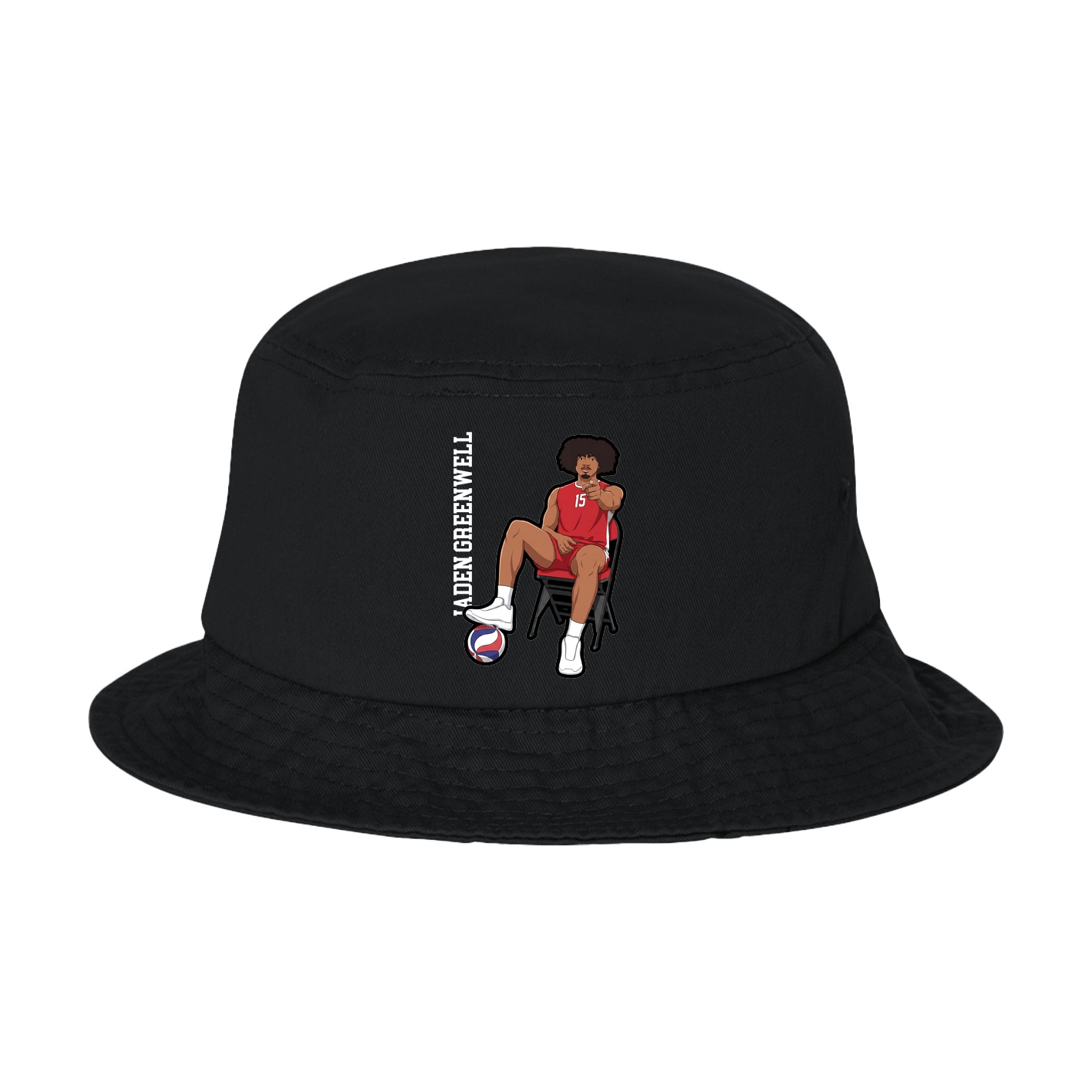 Bucket Cap — Name Vertical in Black