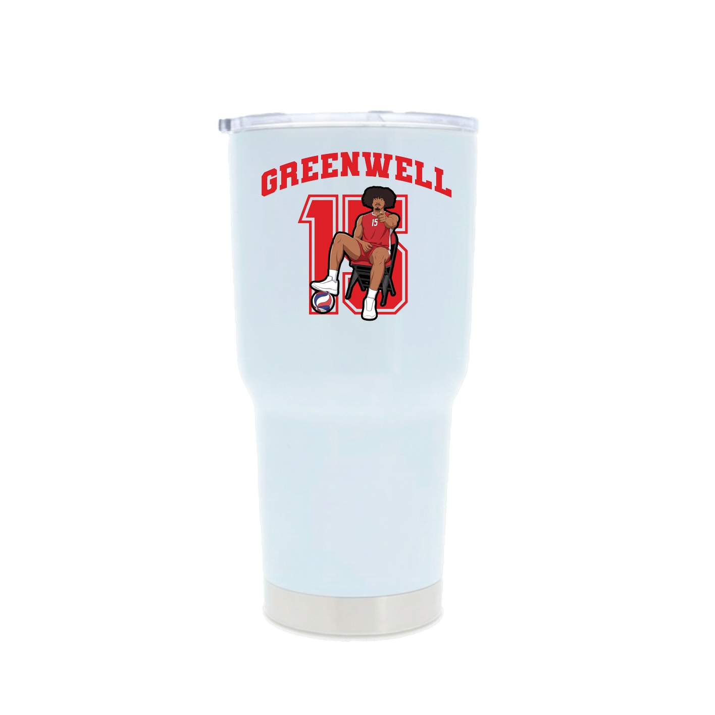 30oz Stainless Steel Tumbler — Number in White