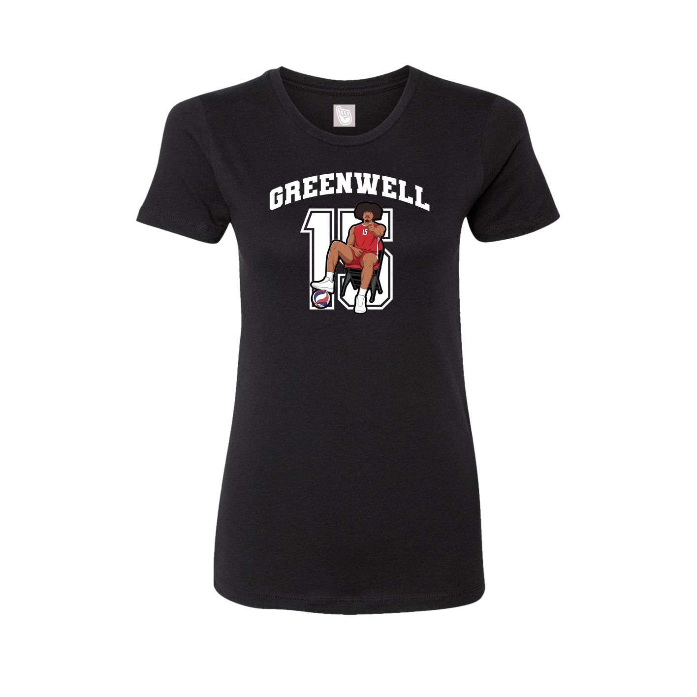 Fitted Women's Tee — Number in Black