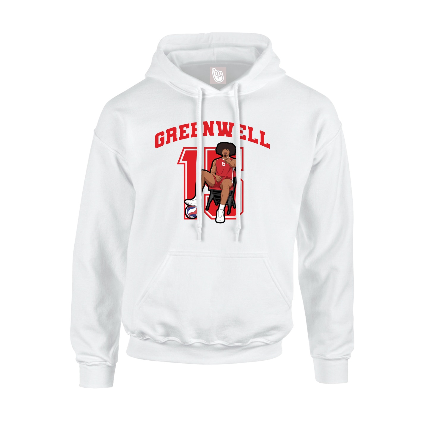 Youth Hoodie — Number in White