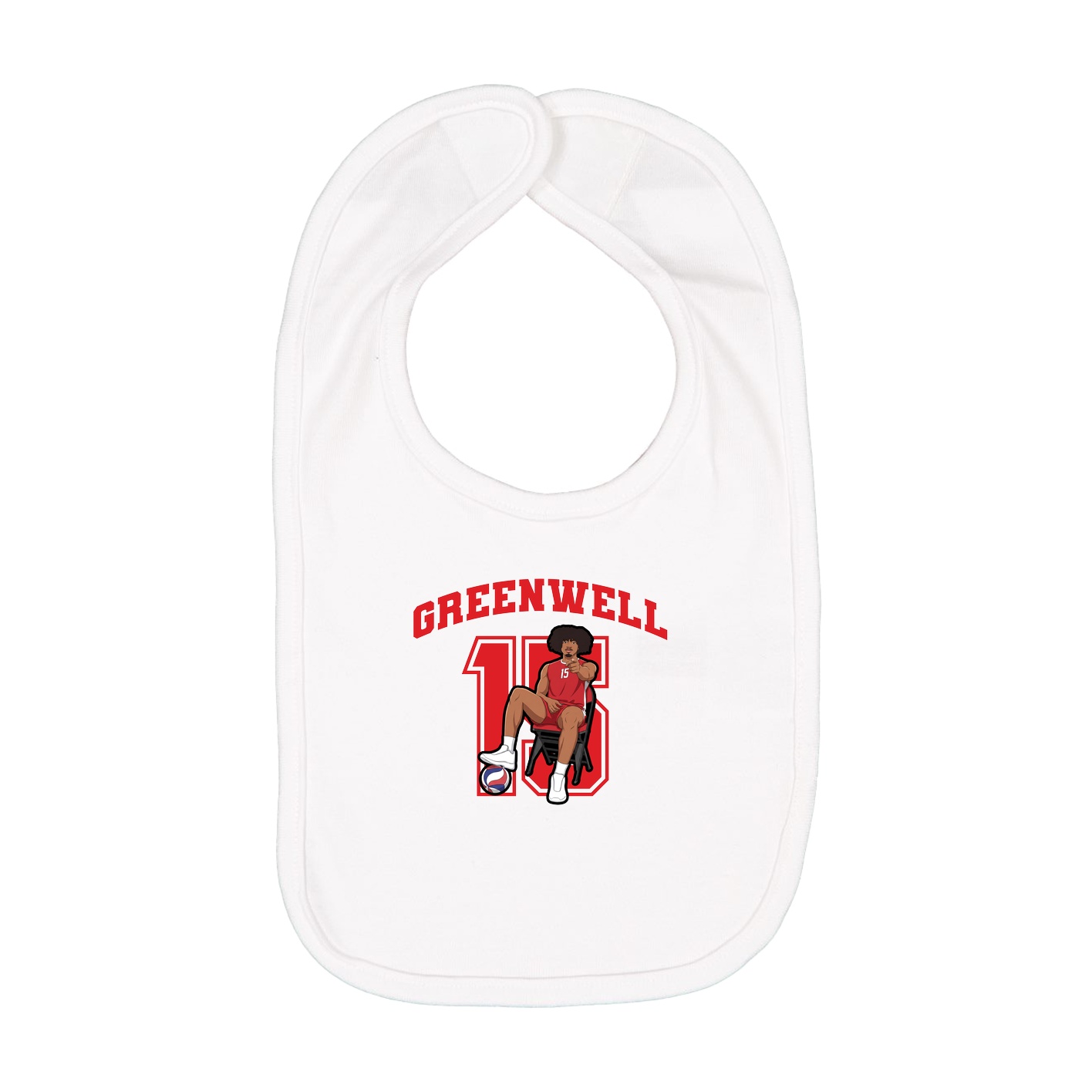 Infant Bib — Number in White