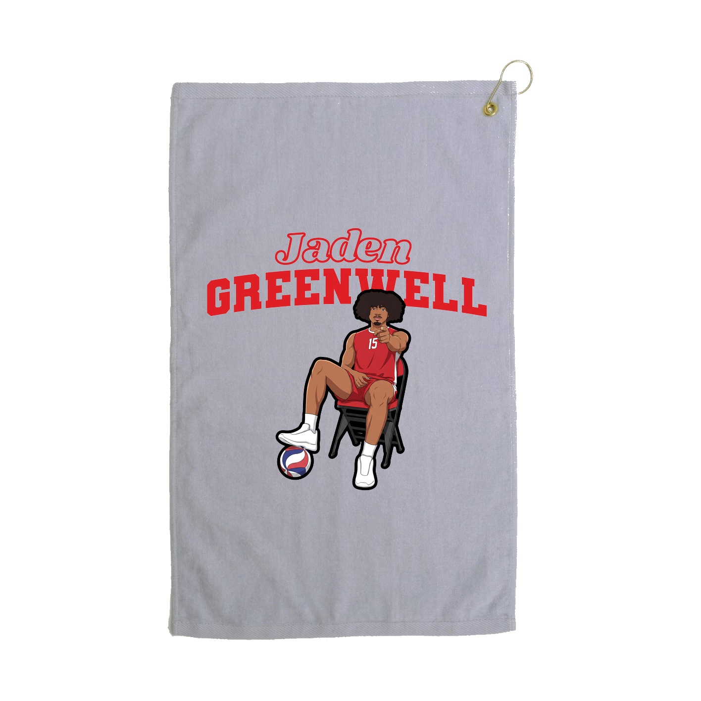 Golf Towel — Name Arch in Grey