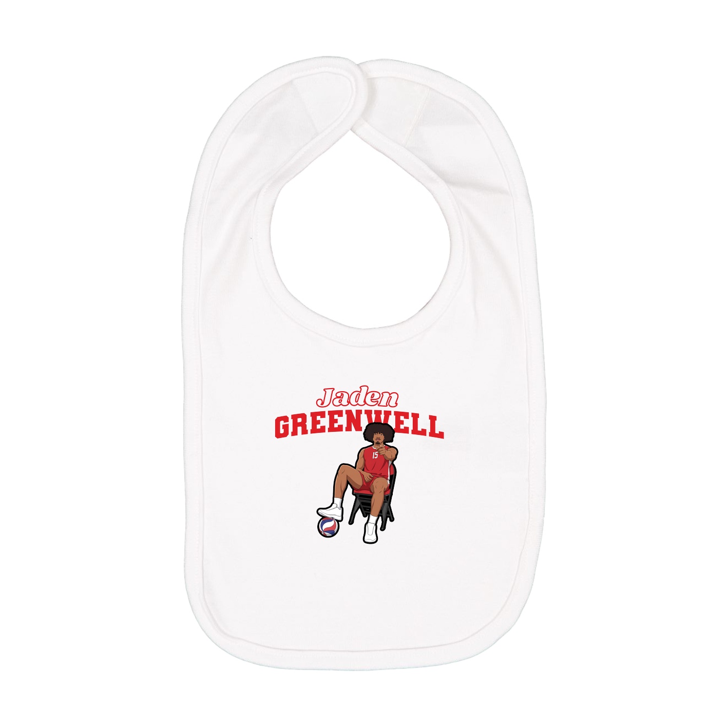 Infant Bib — Name Arch in White