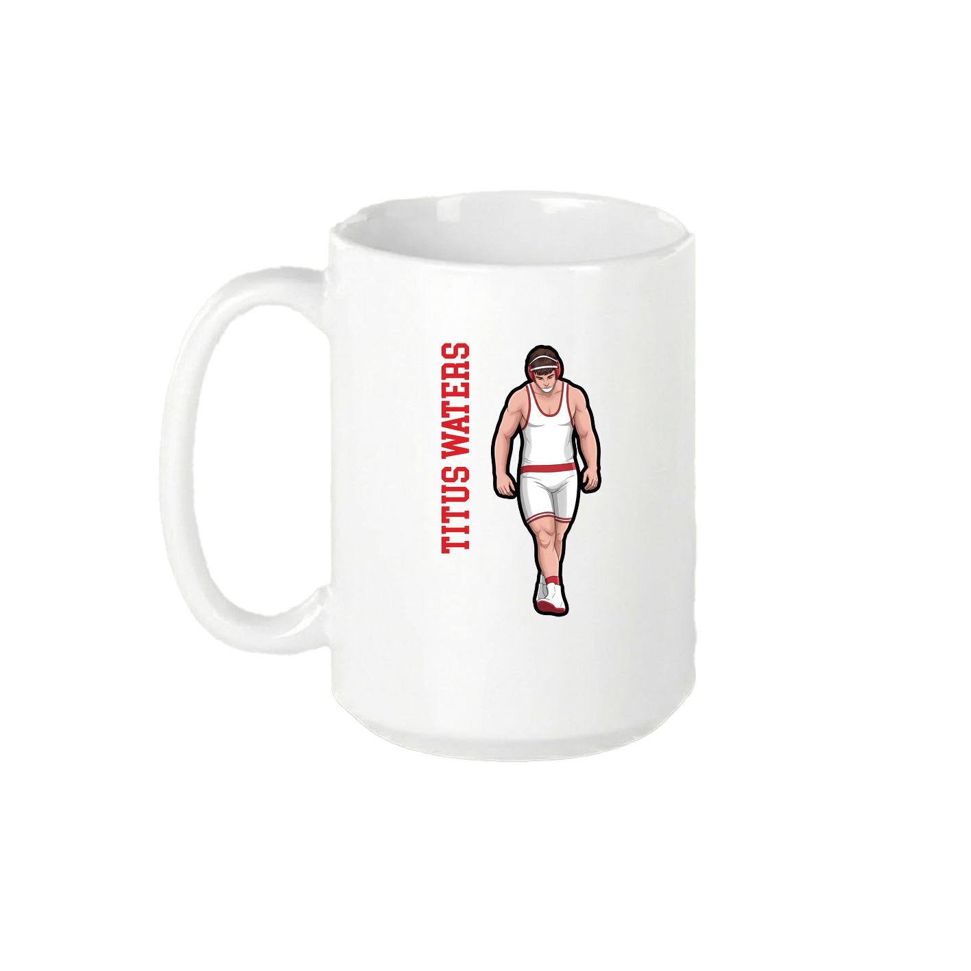 15oz Coffee Mug — Name Vertical in White
