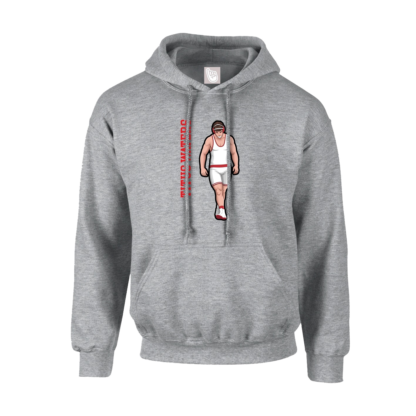 Youth Hoodie — Name Vertical in Grey