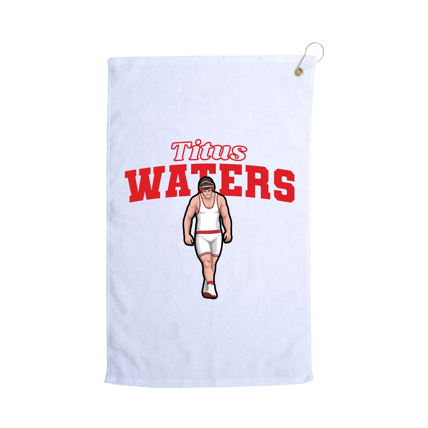 Golf Towel — Name Arch in White