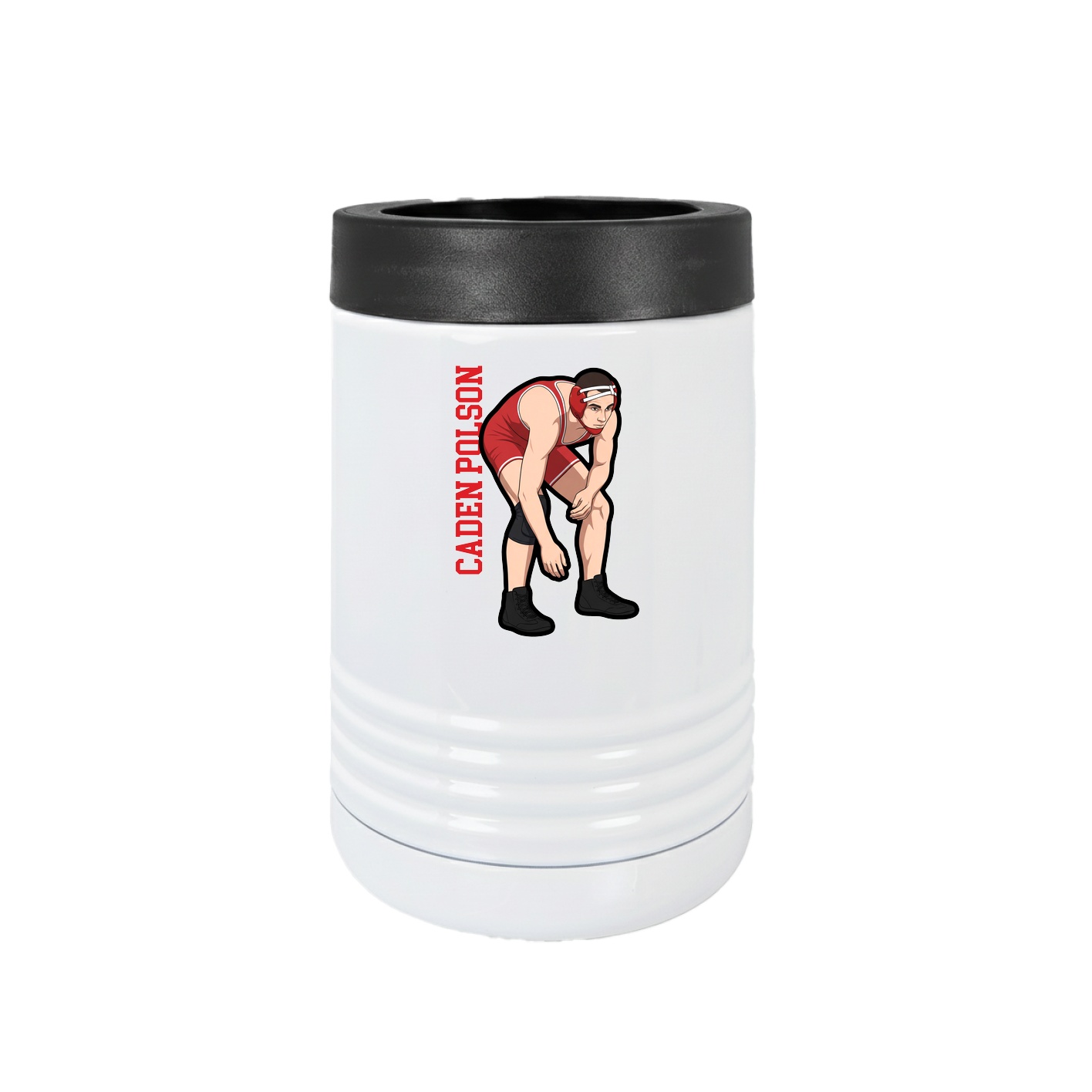 Beverage Holder — Name Vertical in White