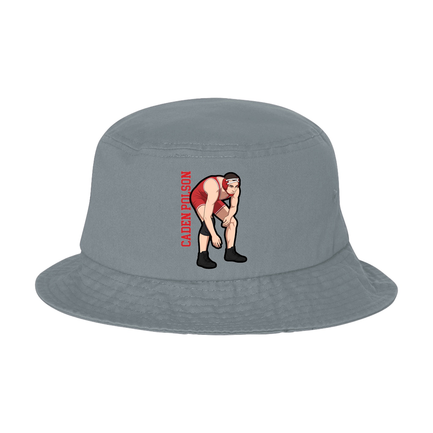 Bucket Cap — Name Vertical in Grey