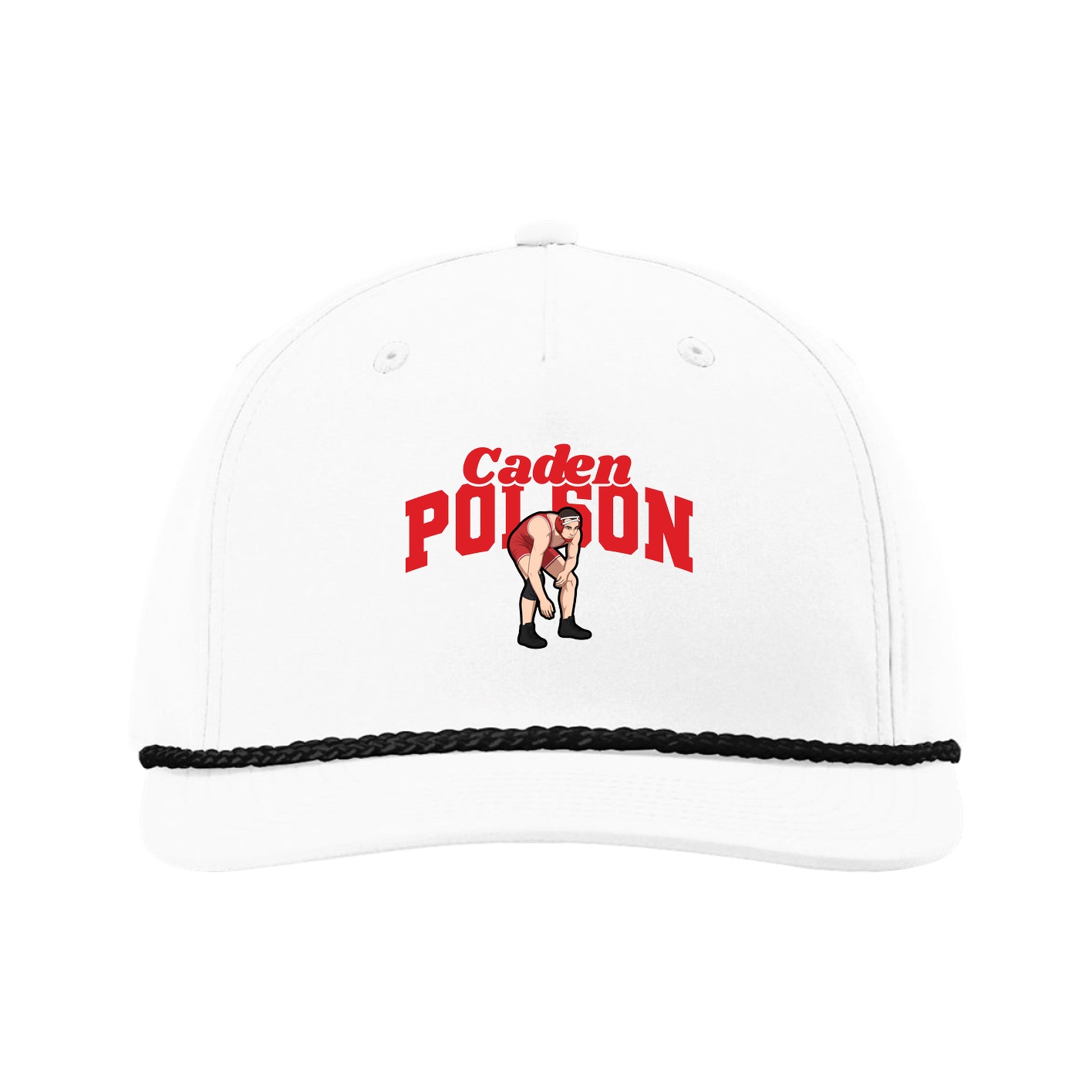 Five-Panel Classic Rope Cap — Signature Arch in White