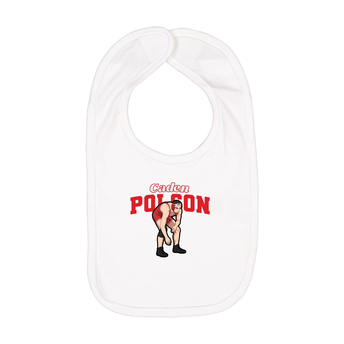 Infant Bib — Name Arch in White