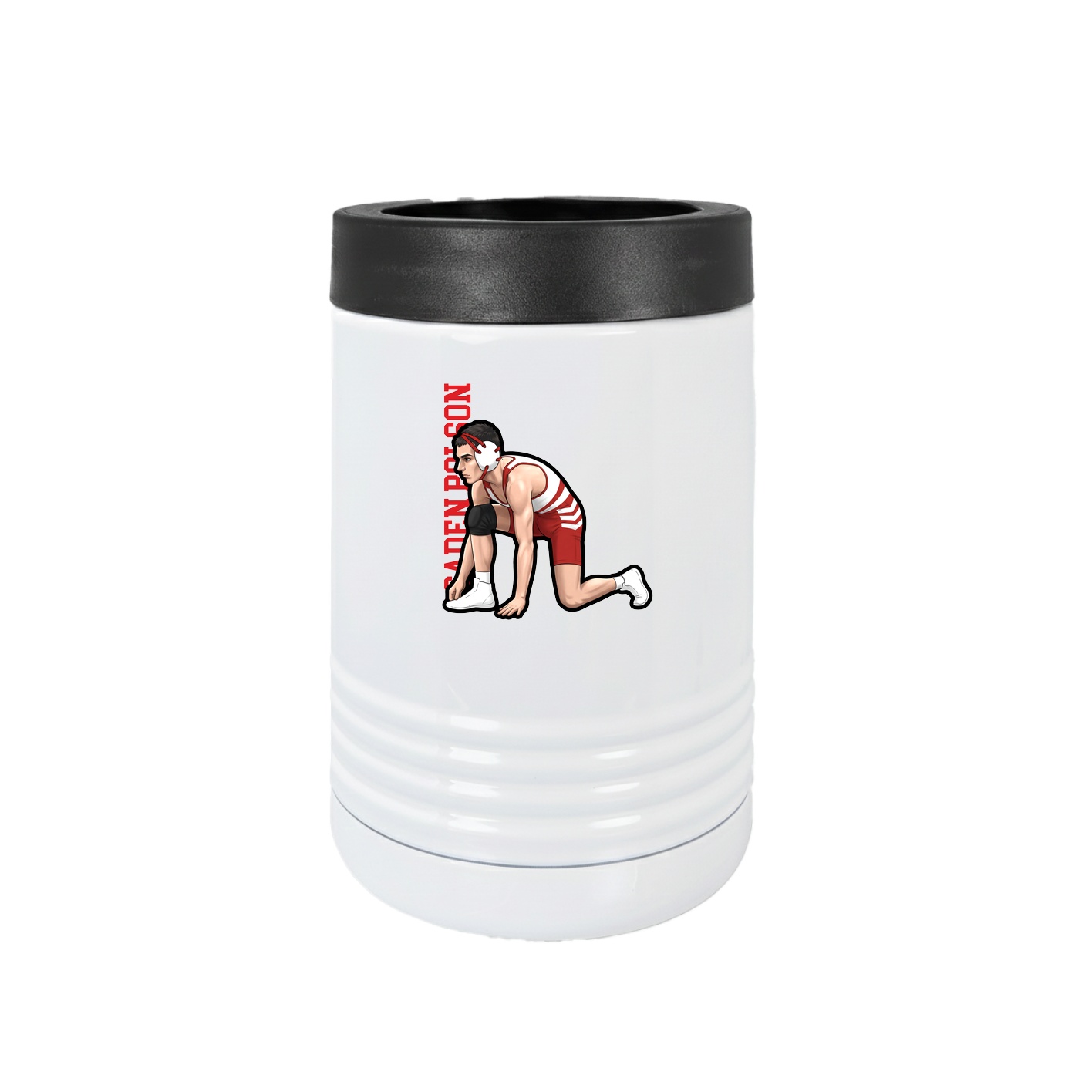 Beverage Holder — Name Vertical in White