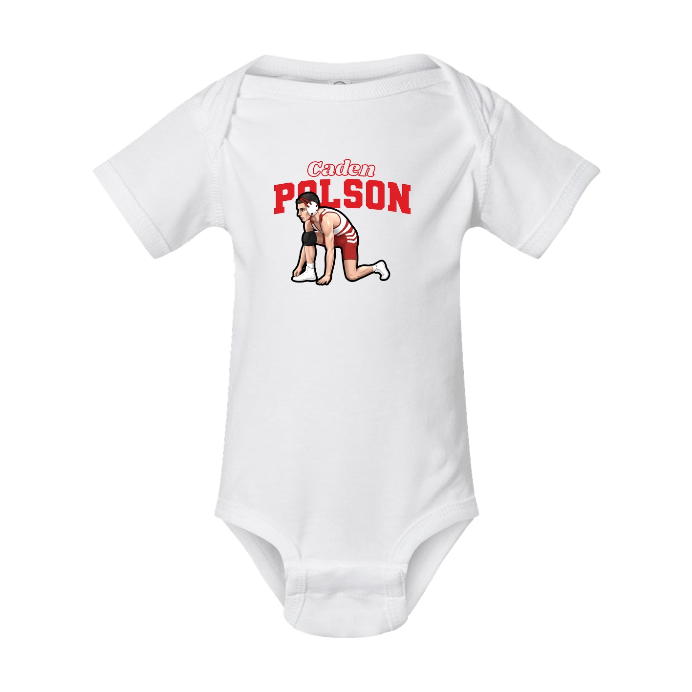 Baby Onesie — Name Arch in White