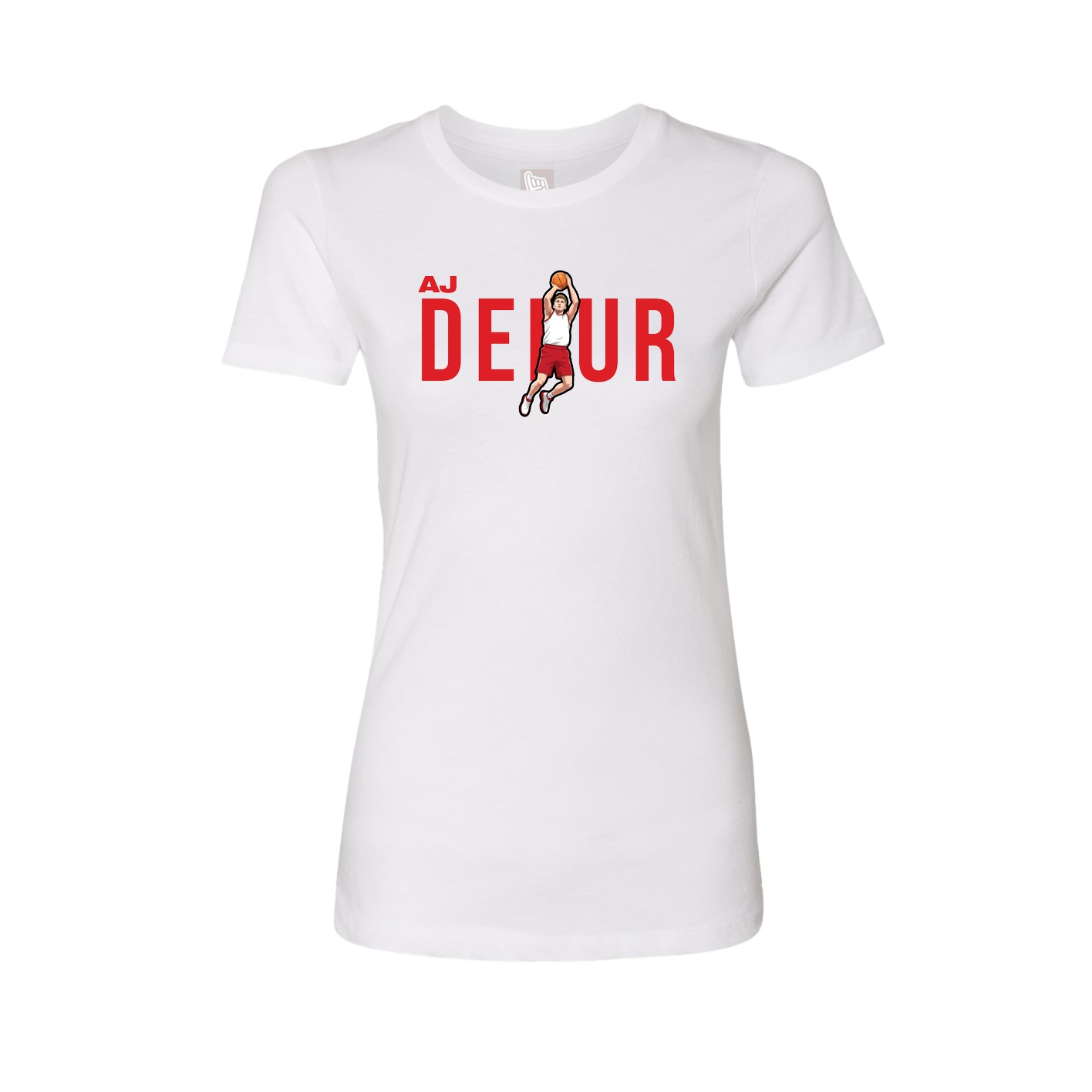 Fitted Women's Tee — Player Name in White