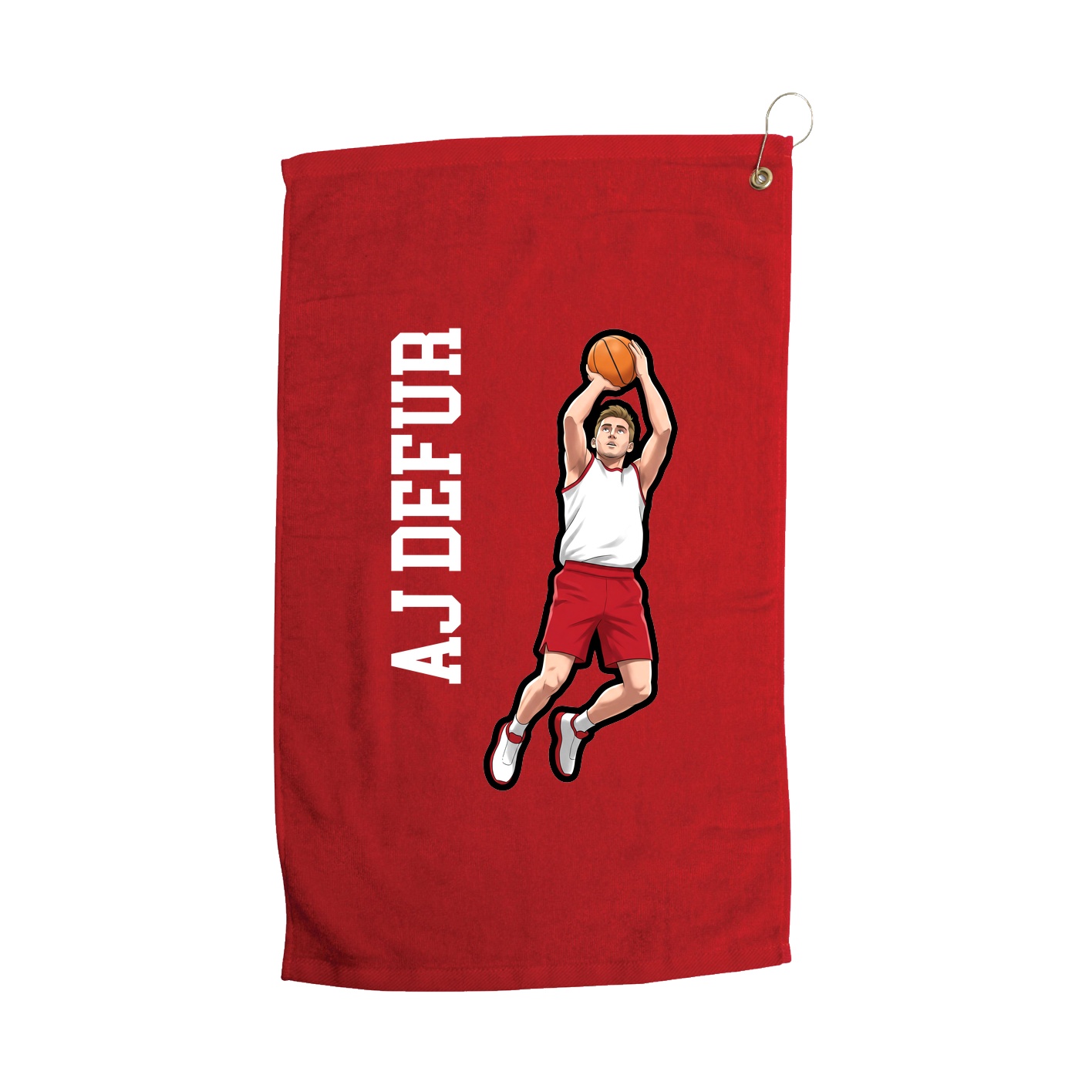 Golf Towel — Name Vertical in Red