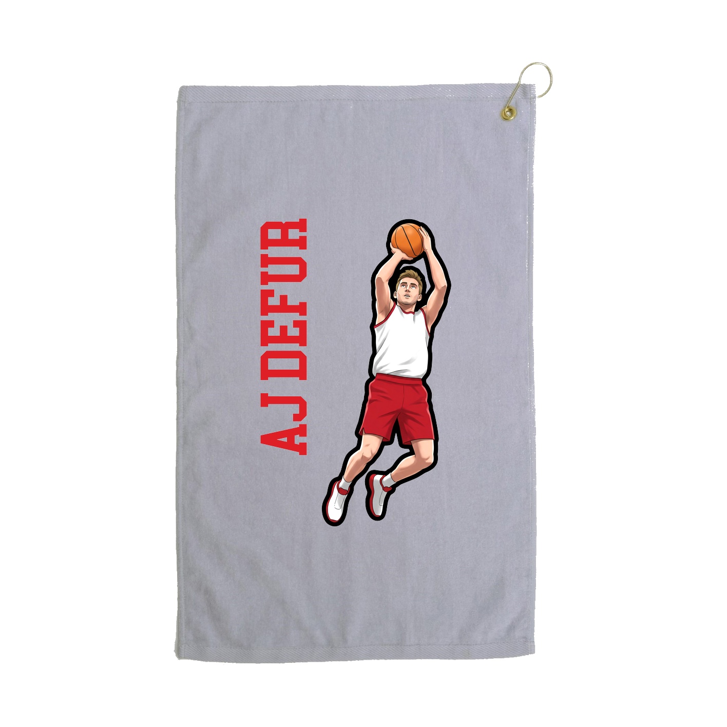 Golf Towel — Name Vertical in Grey