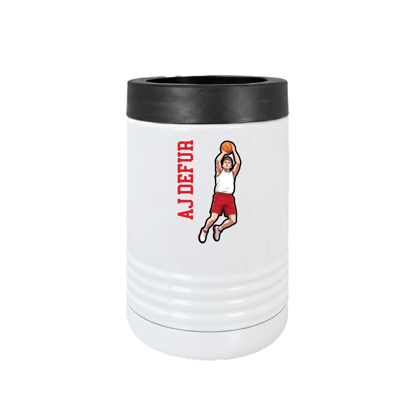Beverage Holder — Name Vertical in White