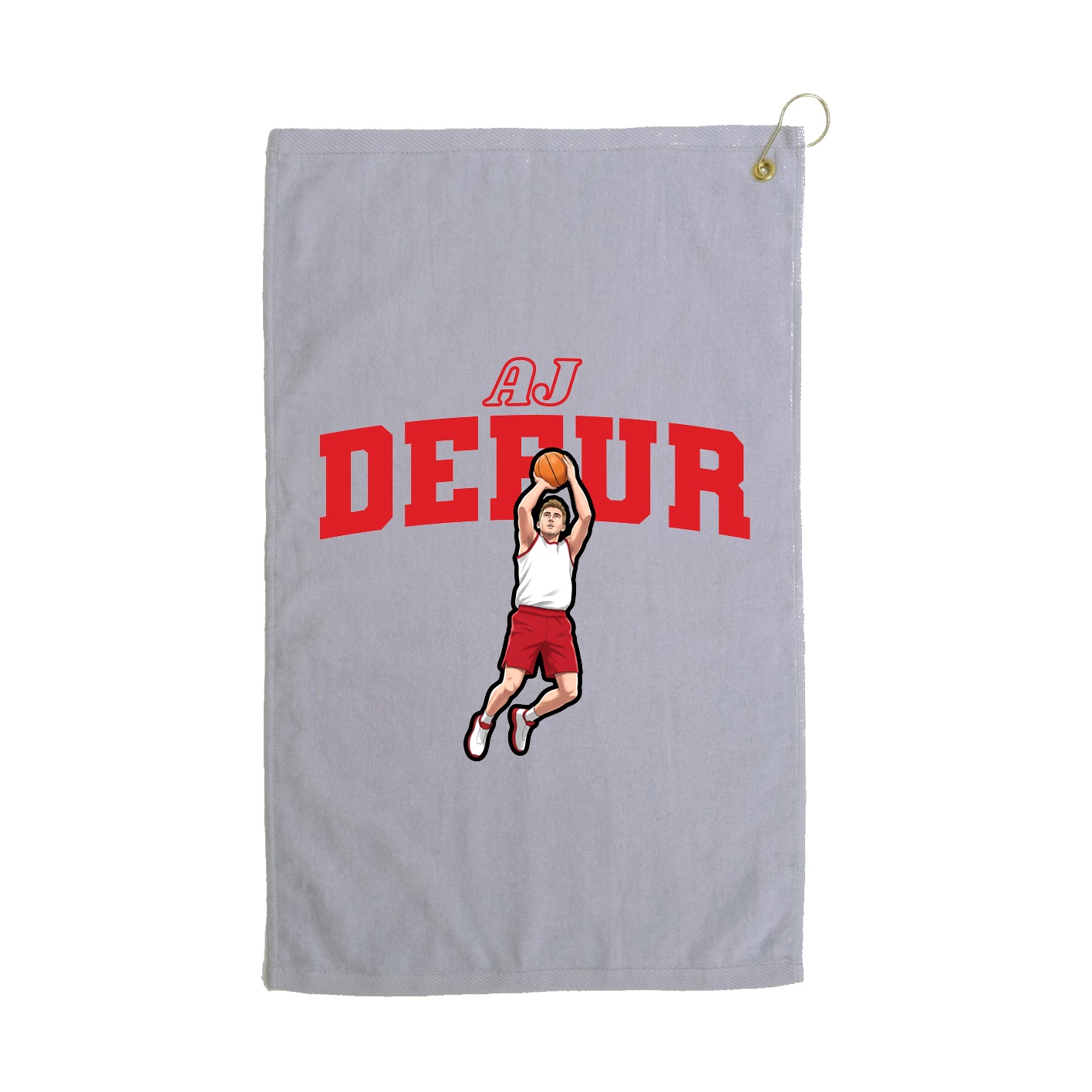 Golf Towel — Name Arch in Grey