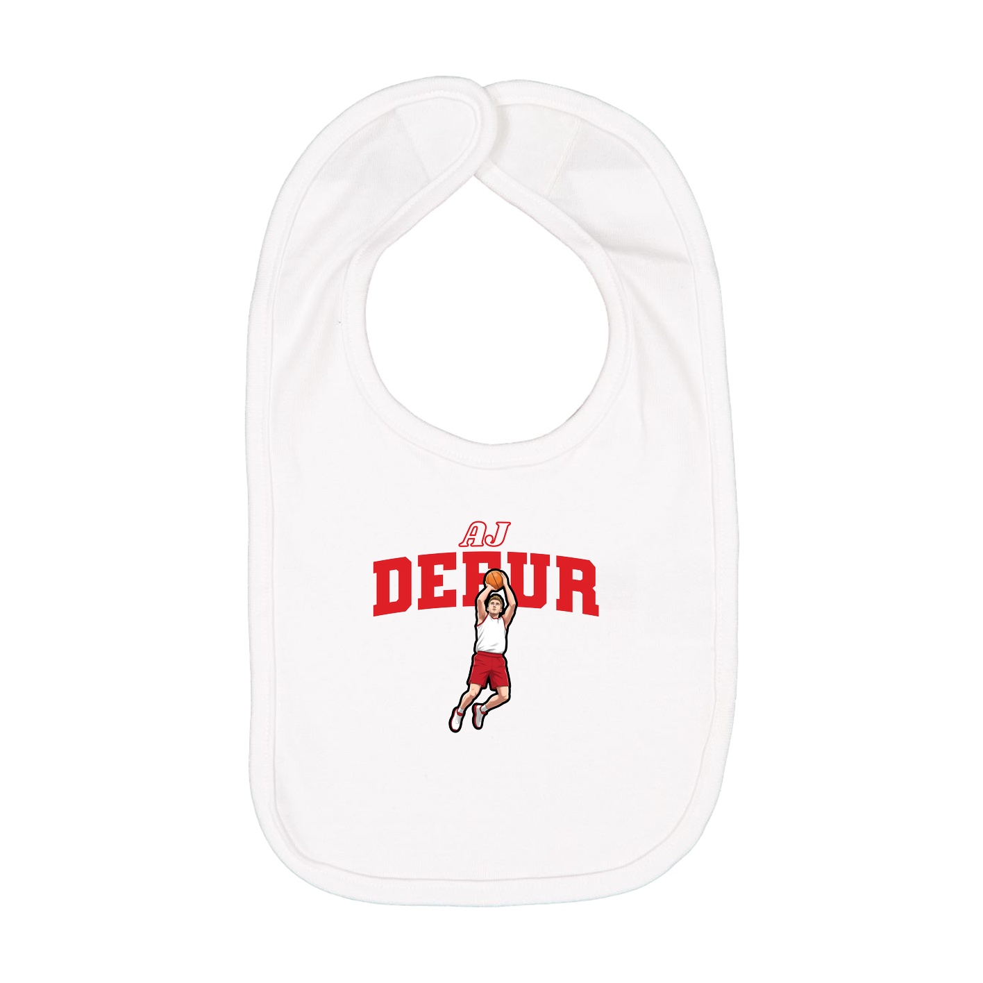 Infant Bib — Name Arch in White