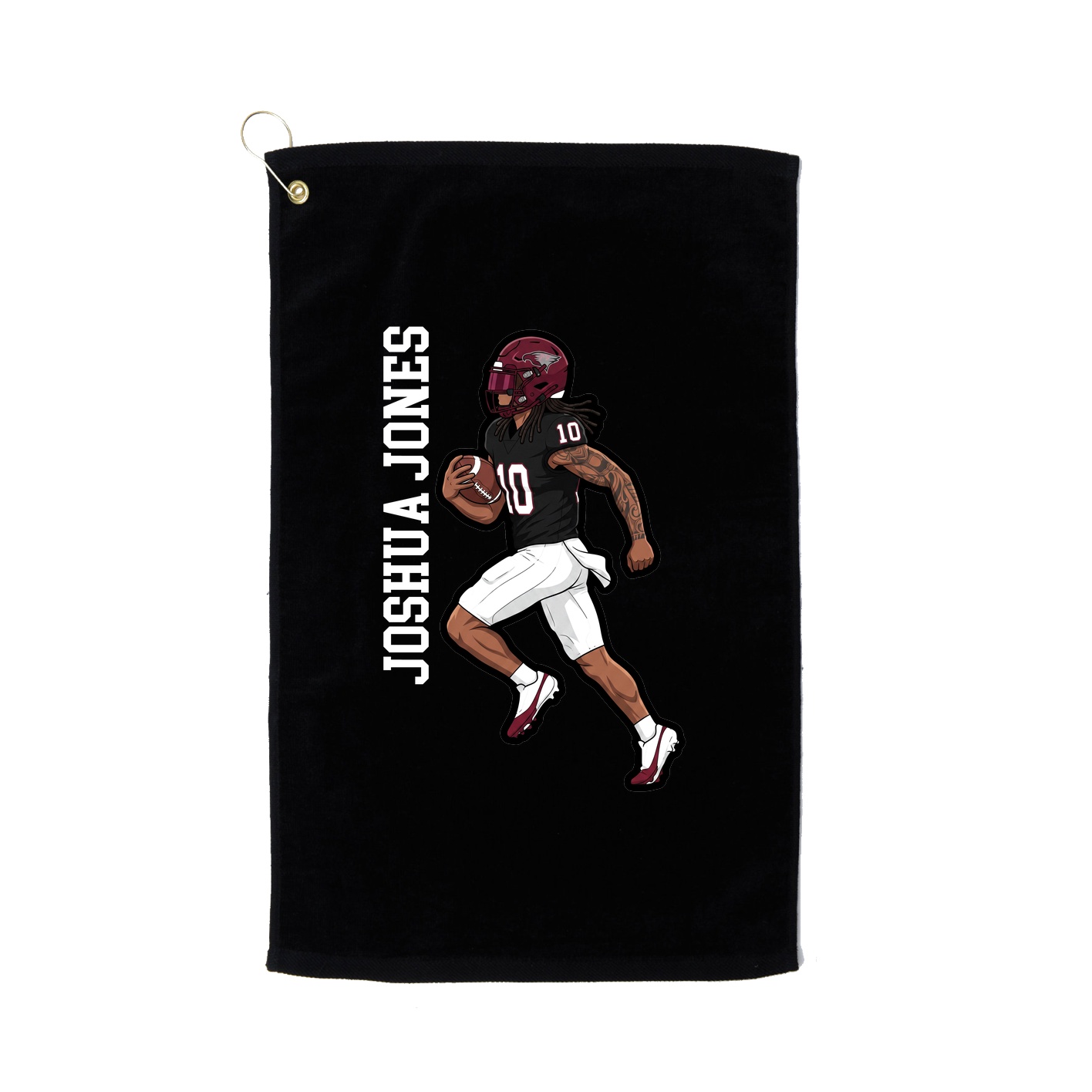 Golf Towel — Name Vertical in Black