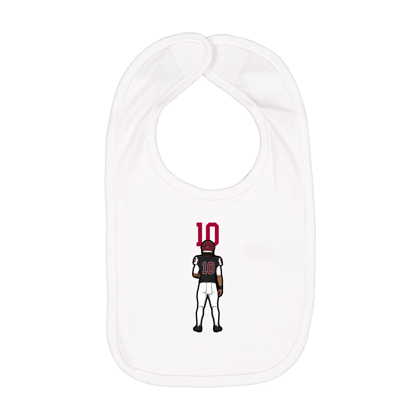 Infant Bib — Number Top in White