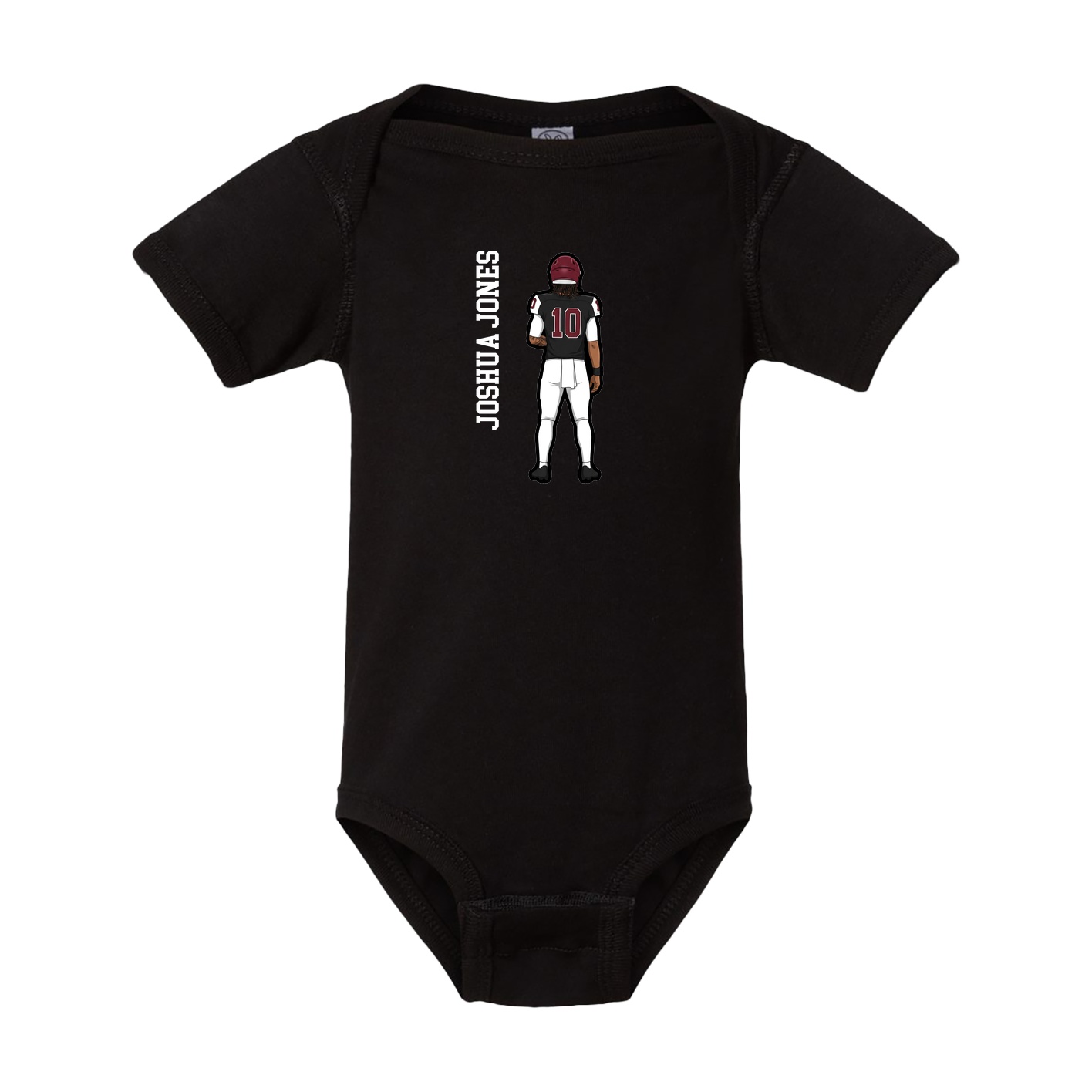 Baby Onesie — Name Vertical in Black