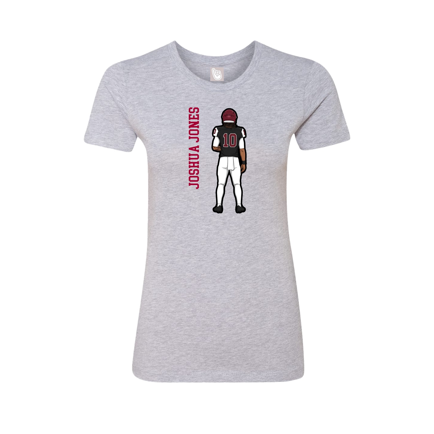 Womens Tee — Name Vertical in Grey