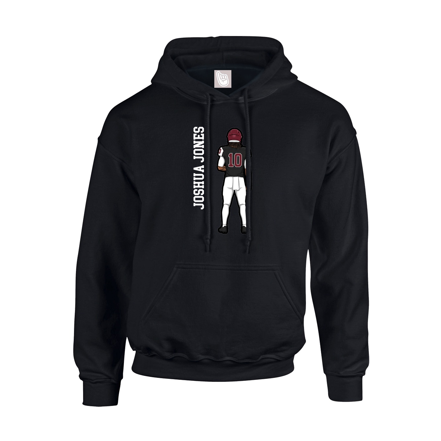 Youth Hoodie — Name Vertical in Black