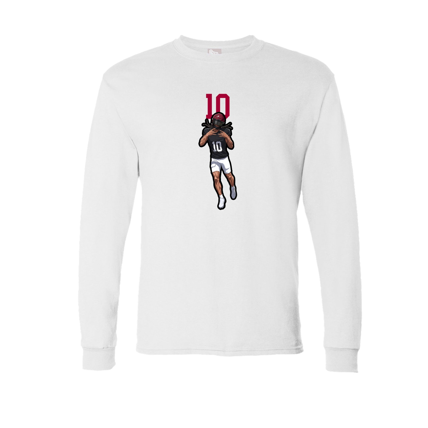 Long Sleeve Tee — Number Top in White