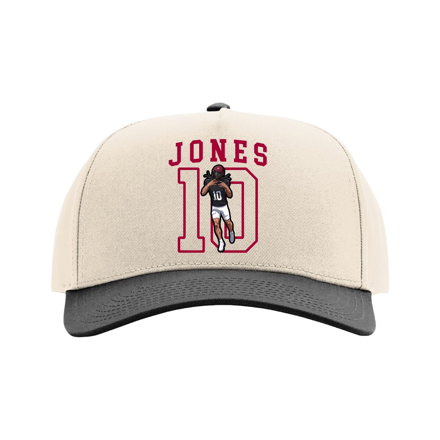 Full Fabric Five-Panel Champ Cap — Shirsey in Cream/Black