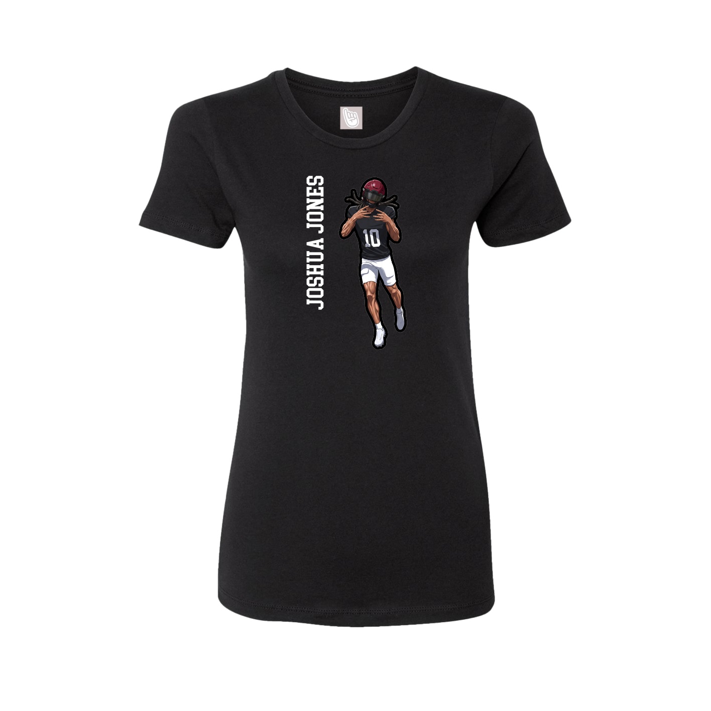Womens Tee — Name Vertical in Black