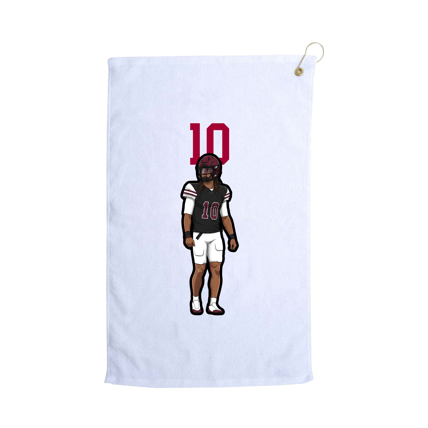 Golf Towel — Number Top in White